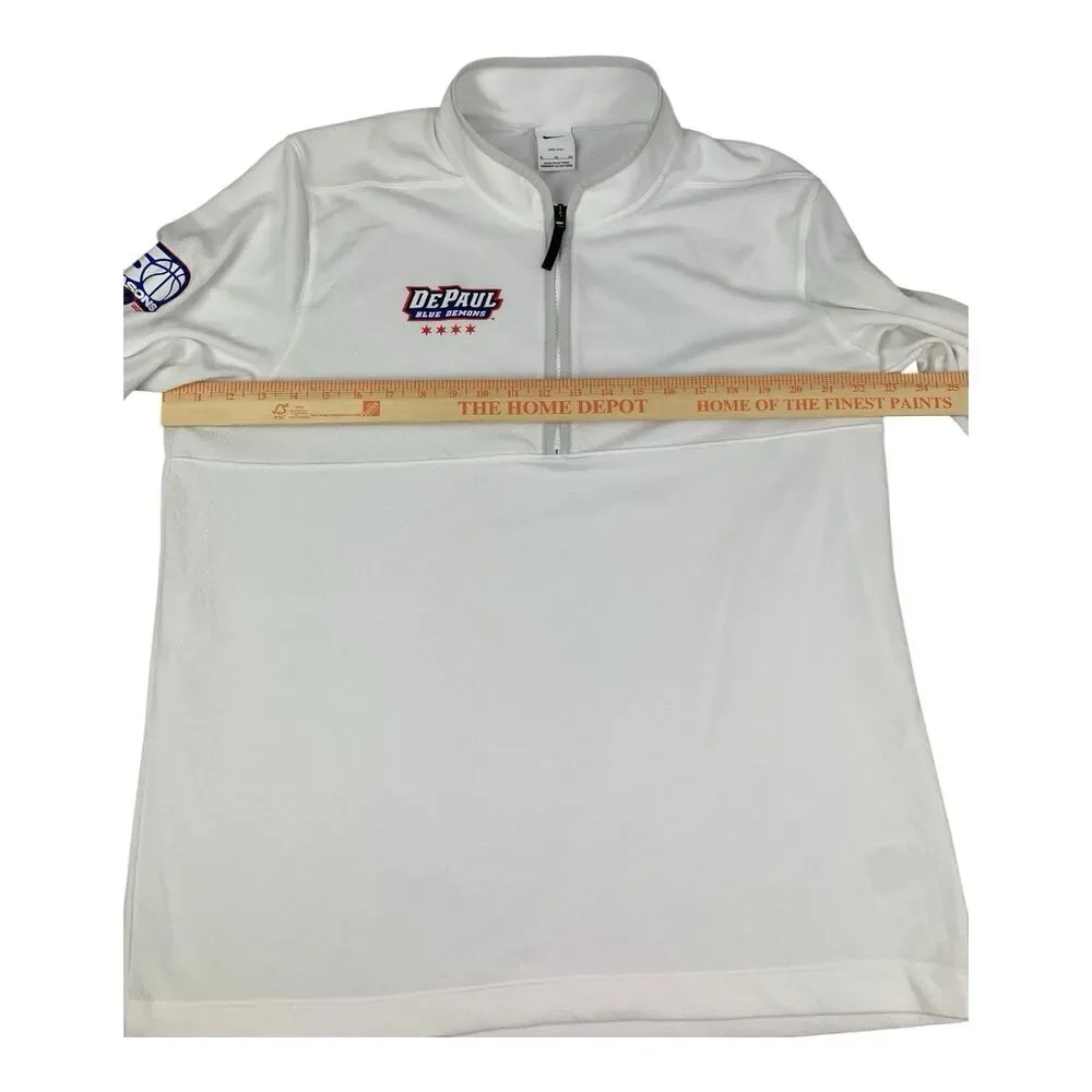DePaul Blue Demons Nike 1/4 Zip Pullover Top White 50 Years Basketball Men’s XL